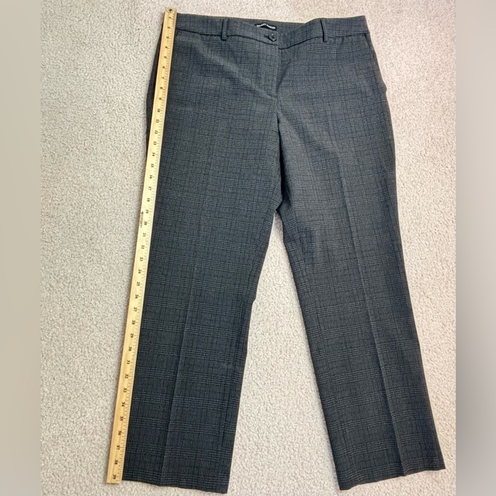 Hilary Radley Grey Plaid High Waist Straight Dress Pants 16 X 30 NWOT - Picture 4 of 12